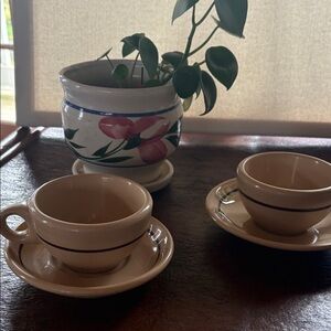 Wallace China Desert Ware Coffee Cups And Plates